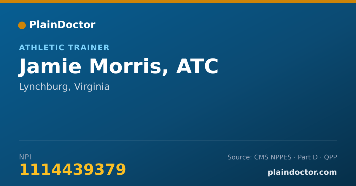 Shareable card for Jamie Morris, ATC - Athletic Trainer, Lynchburg, VA