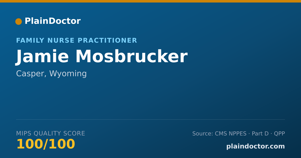 Shareable card for Jamie Mosbrucker - Family Nurse Practitioner, Casper, WY