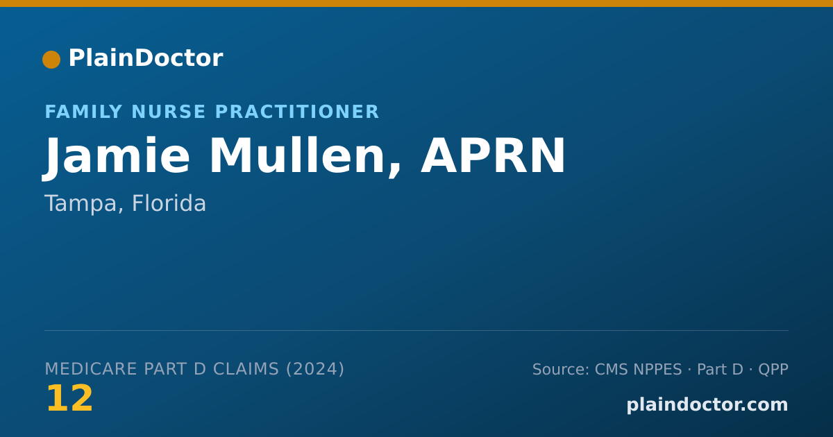 Shareable card for Jamie Mullen, APRN - Family Nurse Practitioner, Tampa, FL