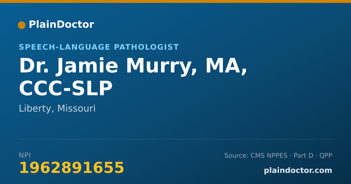 Shareable card for Jamie Murry, MA, CCC-SLP - Speech-Language Pathologist, Liberty, MO