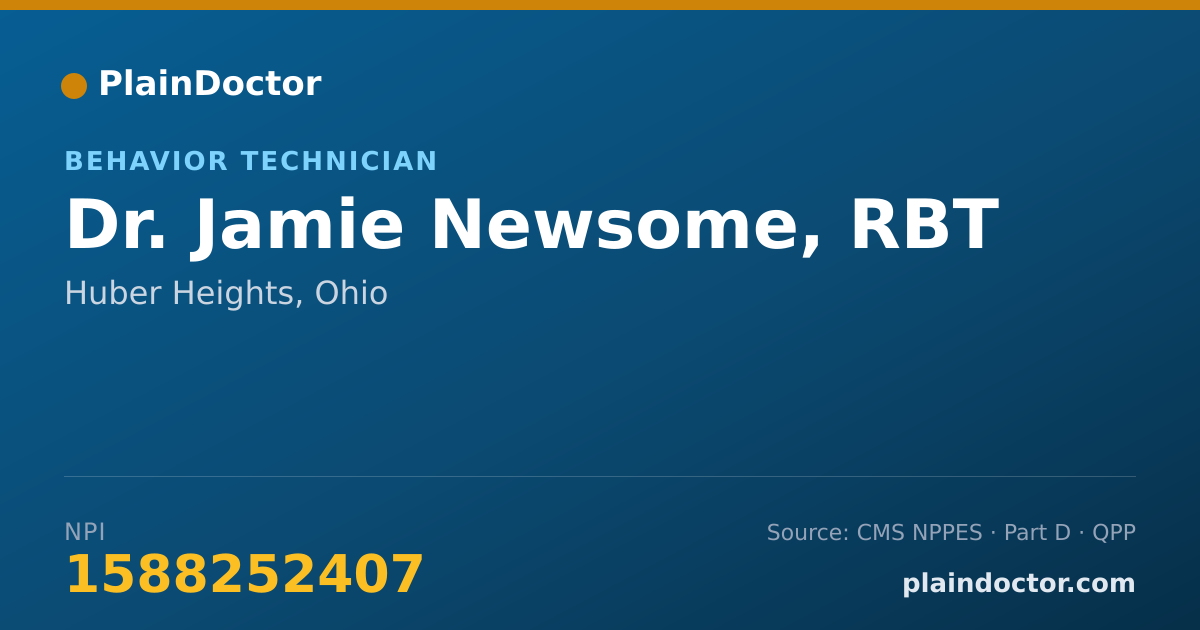 Shareable card for Jamie Newsome, RBT - Behavior Technician, Huber Heights, OH