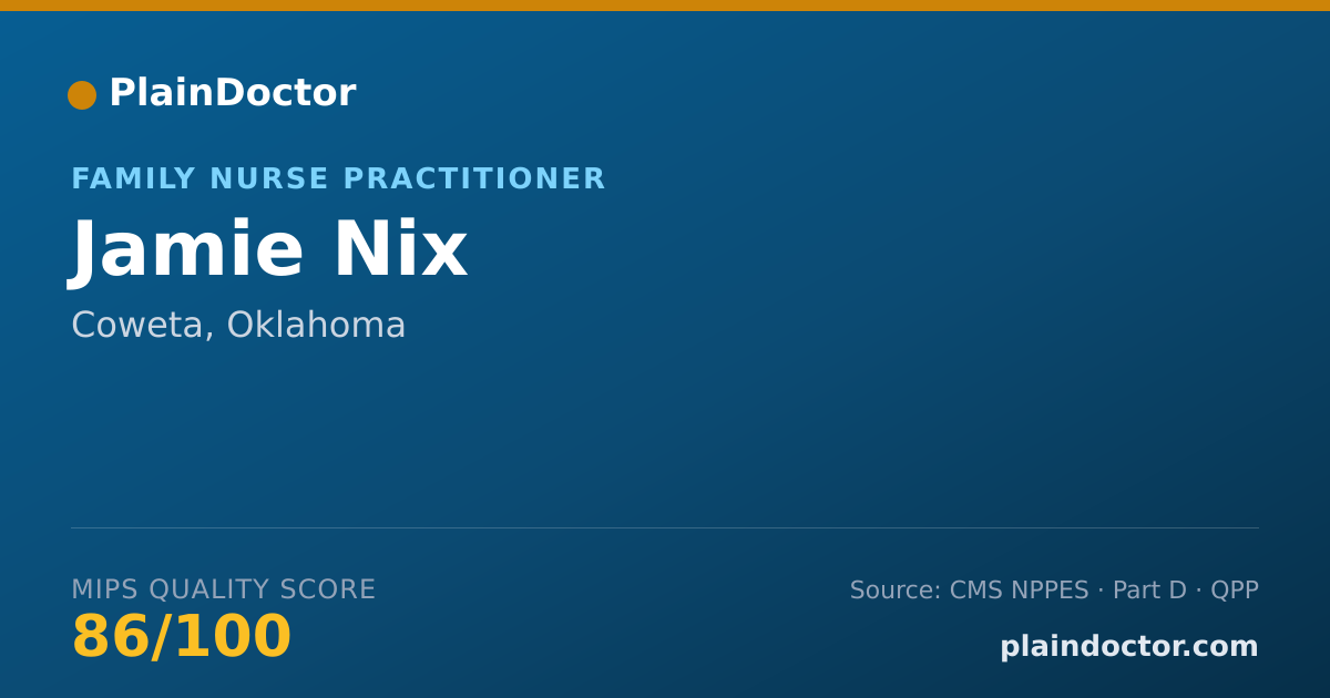 Shareable card for Jamie Nix - Family Nurse Practitioner, Coweta, OK