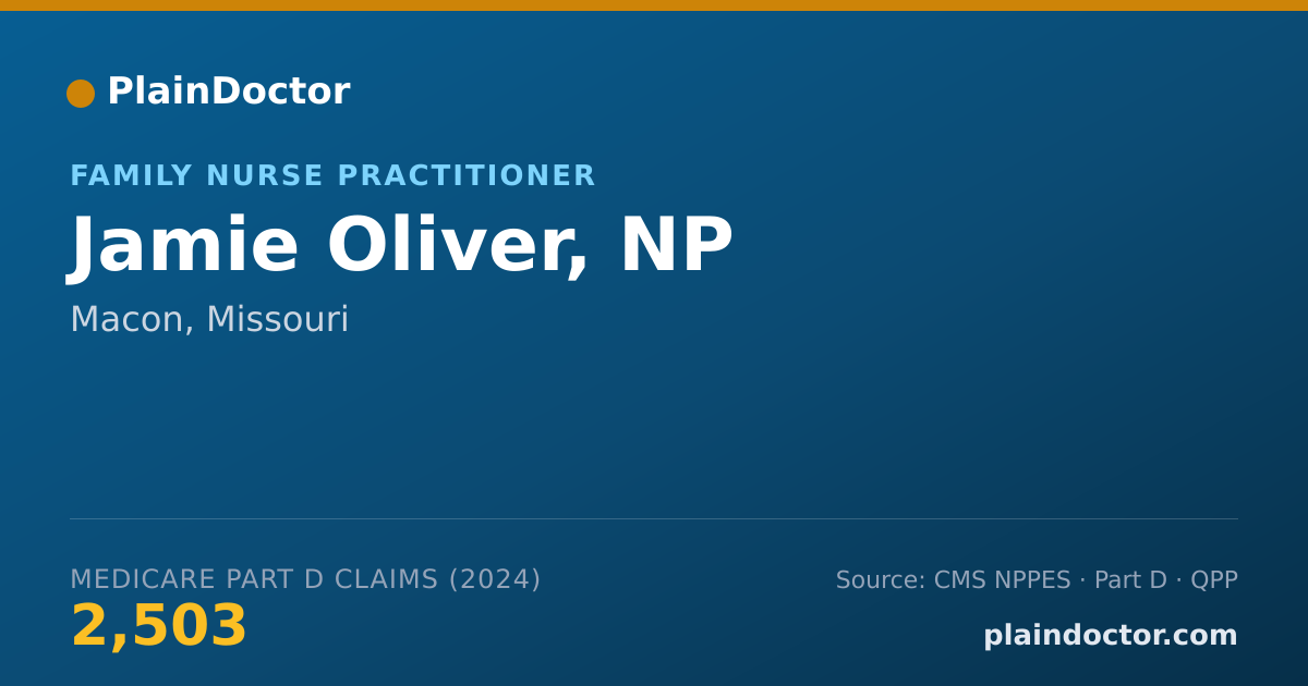 Shareable card for Jamie Oliver, NP - Family Nurse Practitioner, Macon, MO
