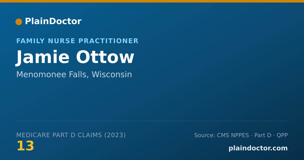 Shareable card for Jamie Ottow - Family Nurse Practitioner, Menomonee Falls, WI