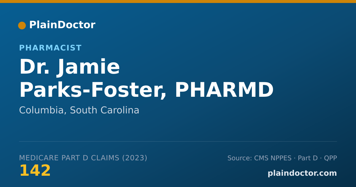 Shareable card for Jamie Parks-Foster, PHARMD - Pharmacist, Columbia, SC