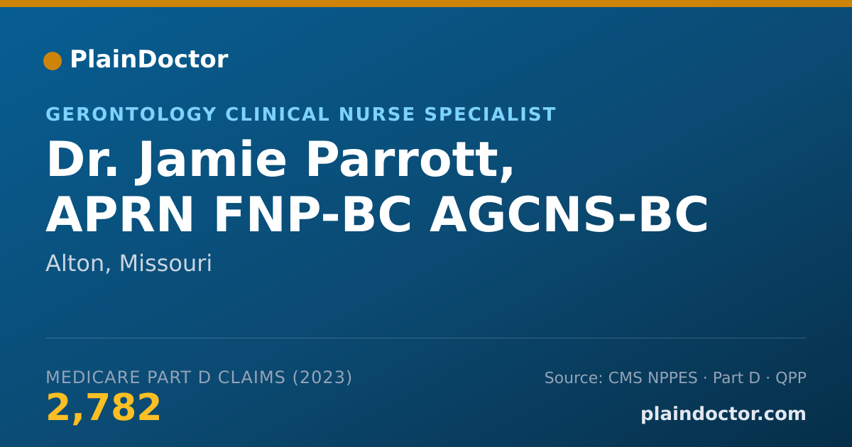 Shareable card for Jamie Parrott, APRN FNP-BC AGCNS-BC - Gerontology Clinical Nurse Specialist, Alton, MO