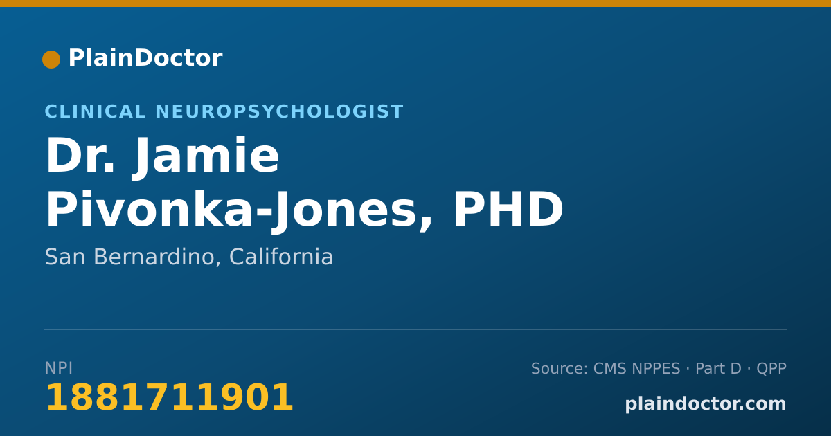 Shareable card for Jamie Pivonka-Jones, PHD - Clinical Neuropsychologist, San Bernardino, CA