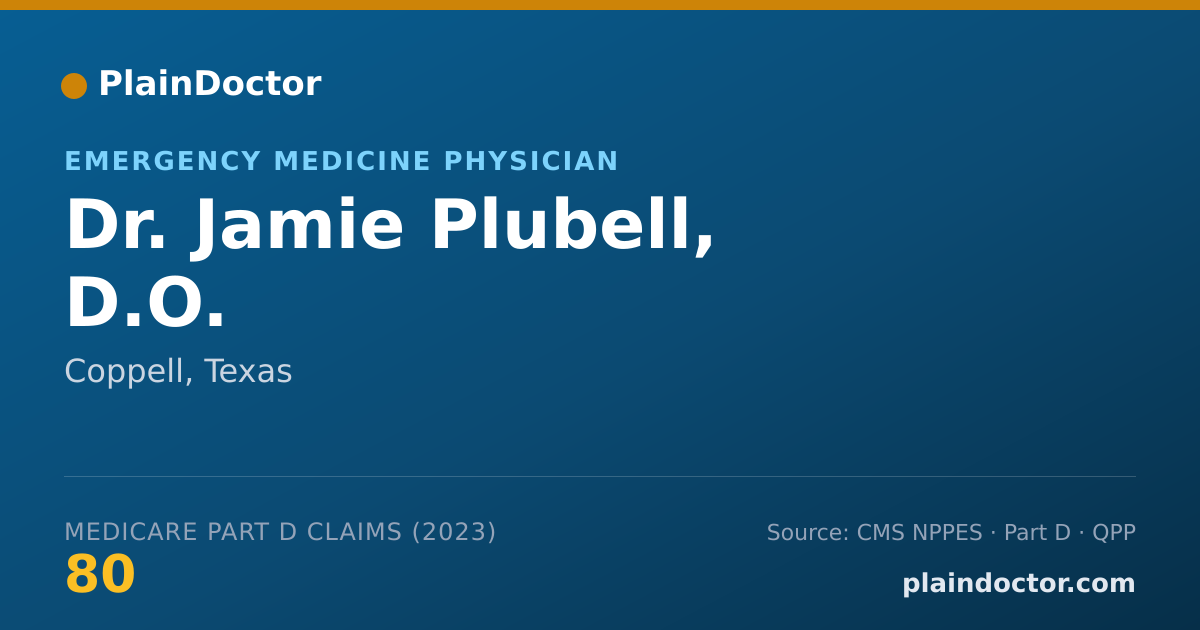 Shareable card for Jamie Plubell, D.O. - Emergency Medicine Physician, Coppell, TX