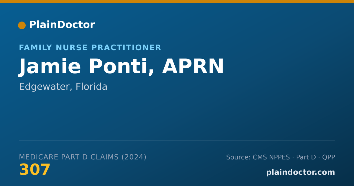 Shareable card for Jamie Ponti, APRN - Family Nurse Practitioner, Edgewater, FL