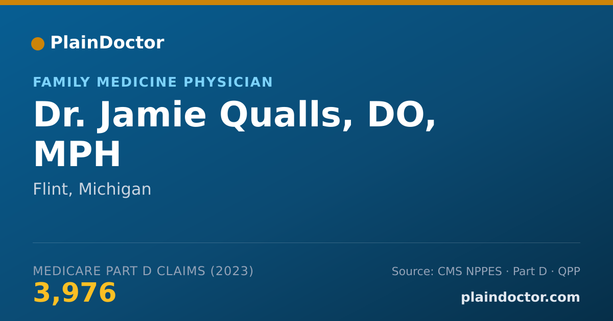 Shareable card for Jamie Qualls, DO, MPH - Family Medicine Physician, Flint, MI