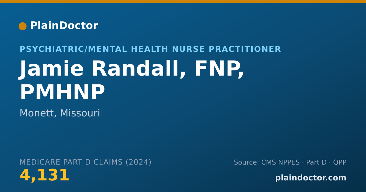 Shareable card for Jamie Randall, FNP, PMHNP - Family Nurse Practitioner, Monett, MO