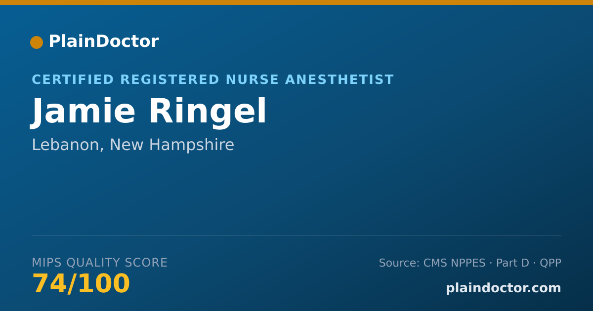 Shareable card for Jamie Ringel - Certified Registered Nurse Anesthetist, Lebanon, NH