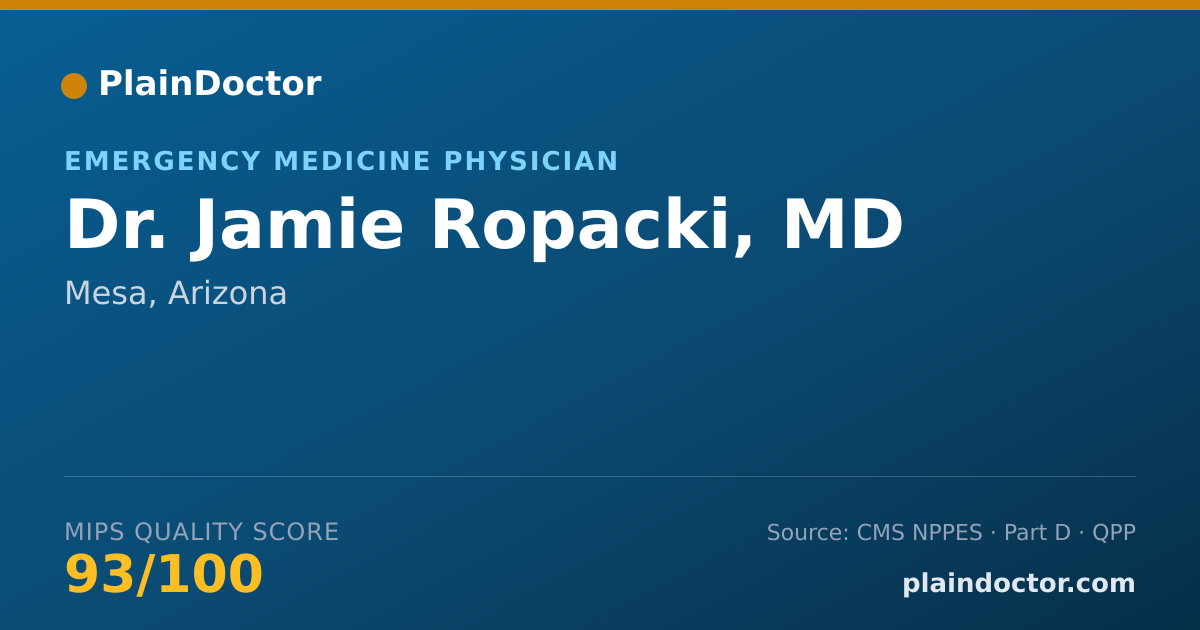 Shareable card for Jamie Ropacki, MD - Emergency Medicine Physician, Mesa, AZ