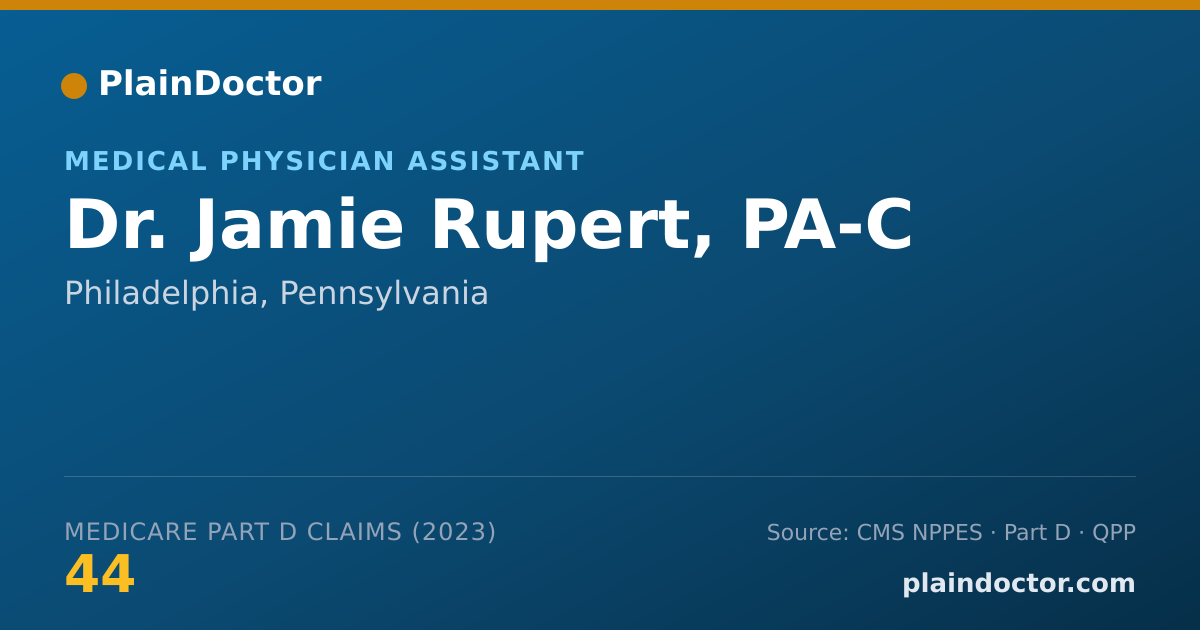 Shareable card for Jamie Rupert, PA-C - Medical Physician Assistant, Philadelphia, PA