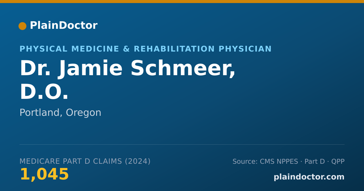 Shareable card for Jamie Schmeer, D.O. - Physical Medicine & Rehabilitation Physician, Portland, OR