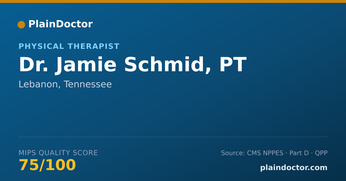 Shareable card for Jamie Schmid, PT - Physical Therapist, Lebanon, TN