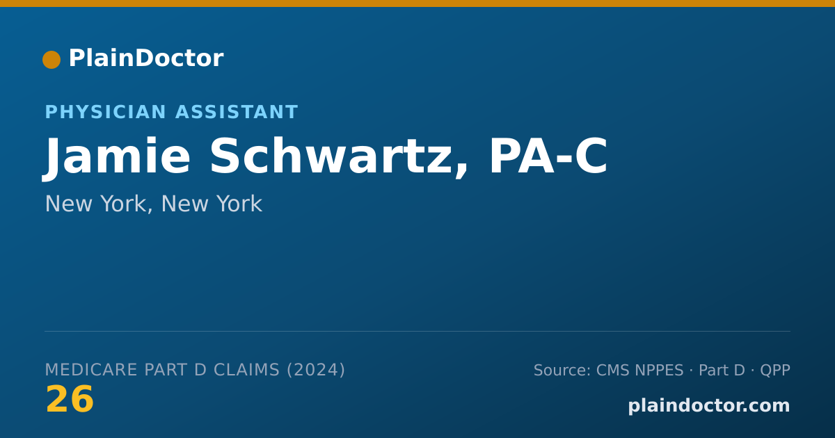 Shareable card for Jamie Schwartz, PA-C - Physician Assistant, New York, NY
