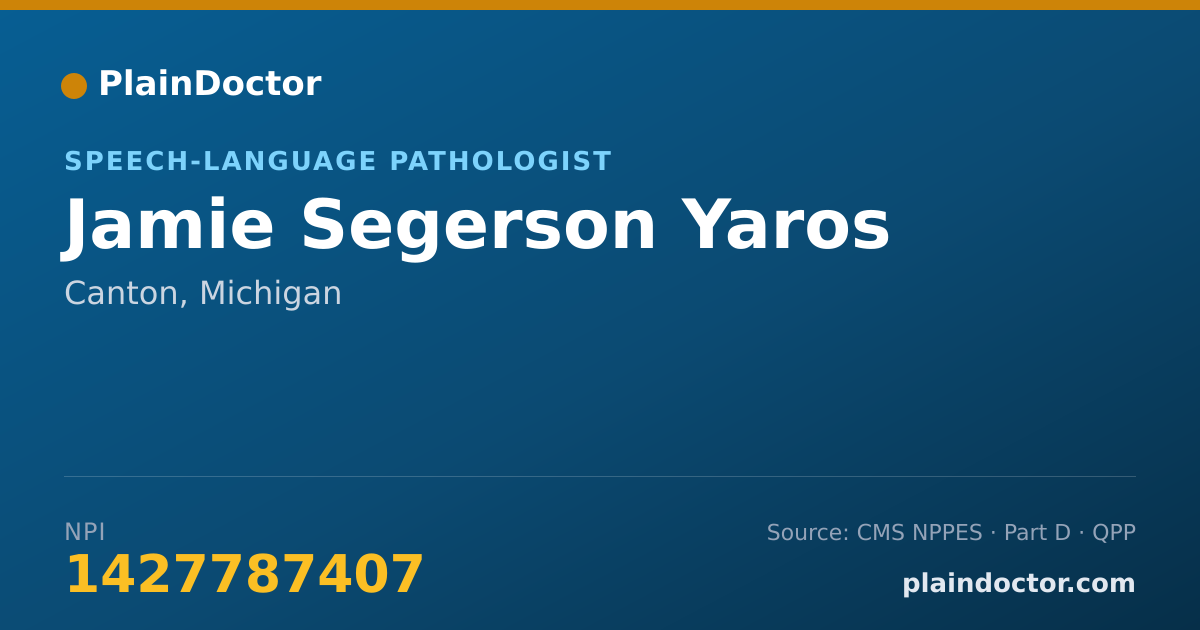 Shareable card for Jamie Segerson Yaros - Speech-Language Pathologist, Canton, MI