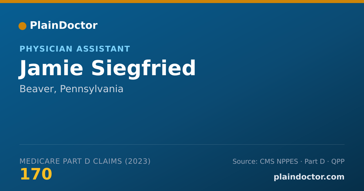 Shareable card for Jamie Siegfried - Physician Assistant, Beaver, PA