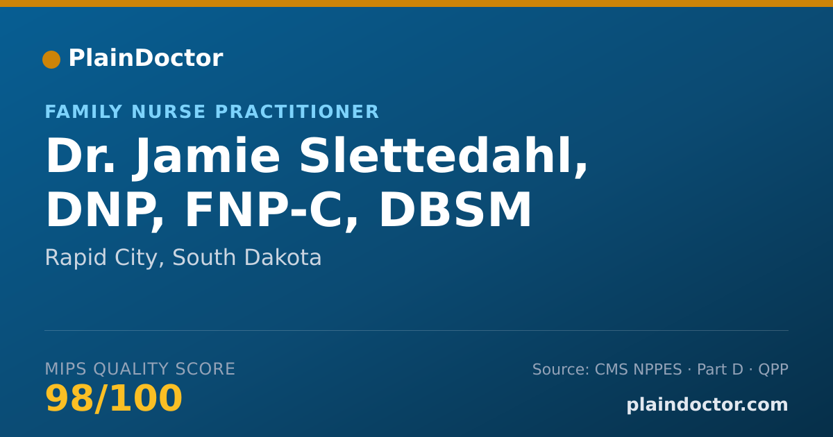 Shareable card for Jamie Slettedahl, DNP, FNP-C, DBSM - Family Nurse Practitioner, Rapid City, SD