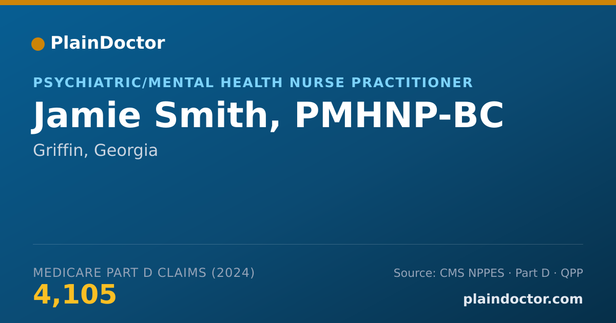 Shareable card for Jamie Smith, PMHNP-BC - Psychiatric/Mental Health Nurse Practitioner, Griffin, GA
