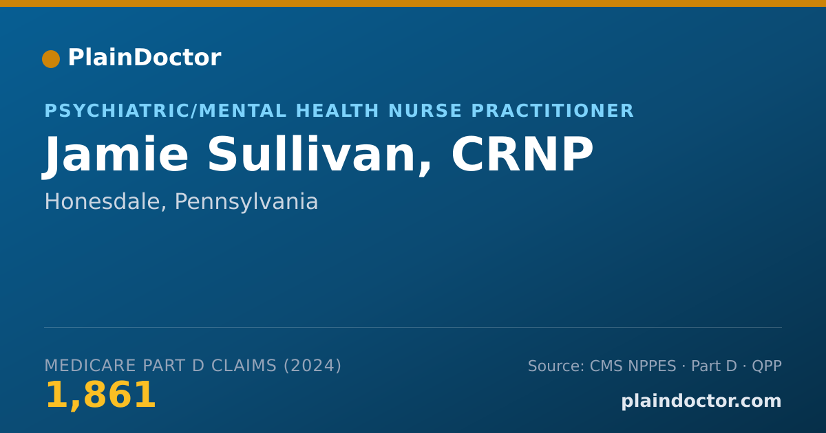 Shareable card for Jamie Sullivan, CRNP - Psychiatric/Mental Health Nurse Practitioner, Honesdale, PA