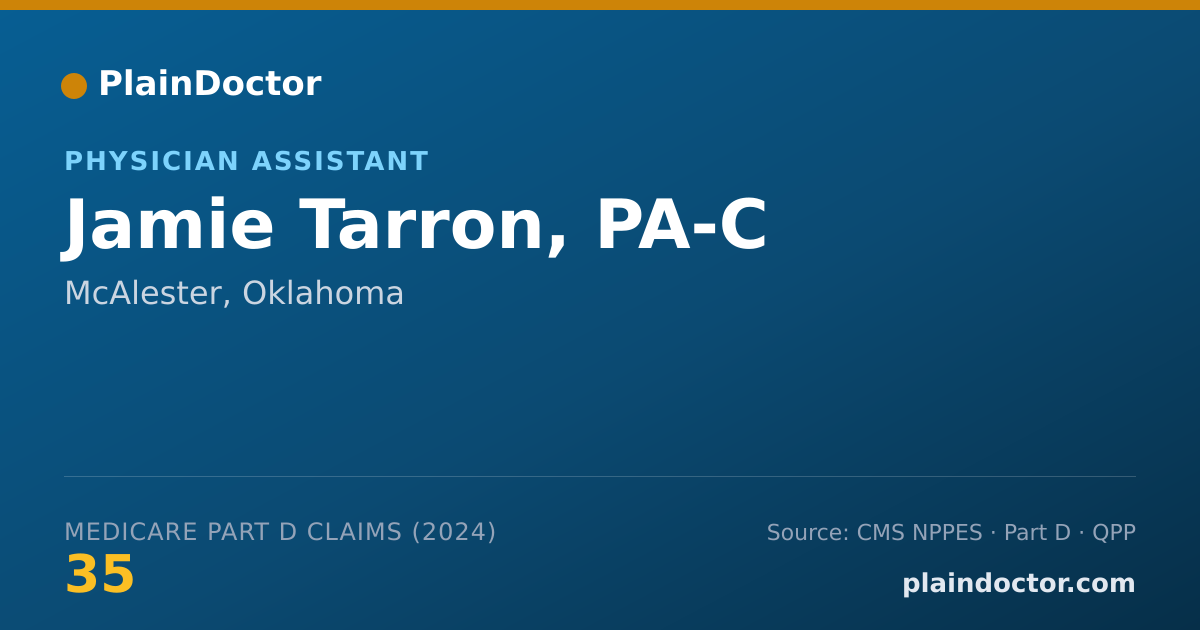 Shareable card for Jamie Tarron, PA-C - Physician Assistant, McAlester, OK