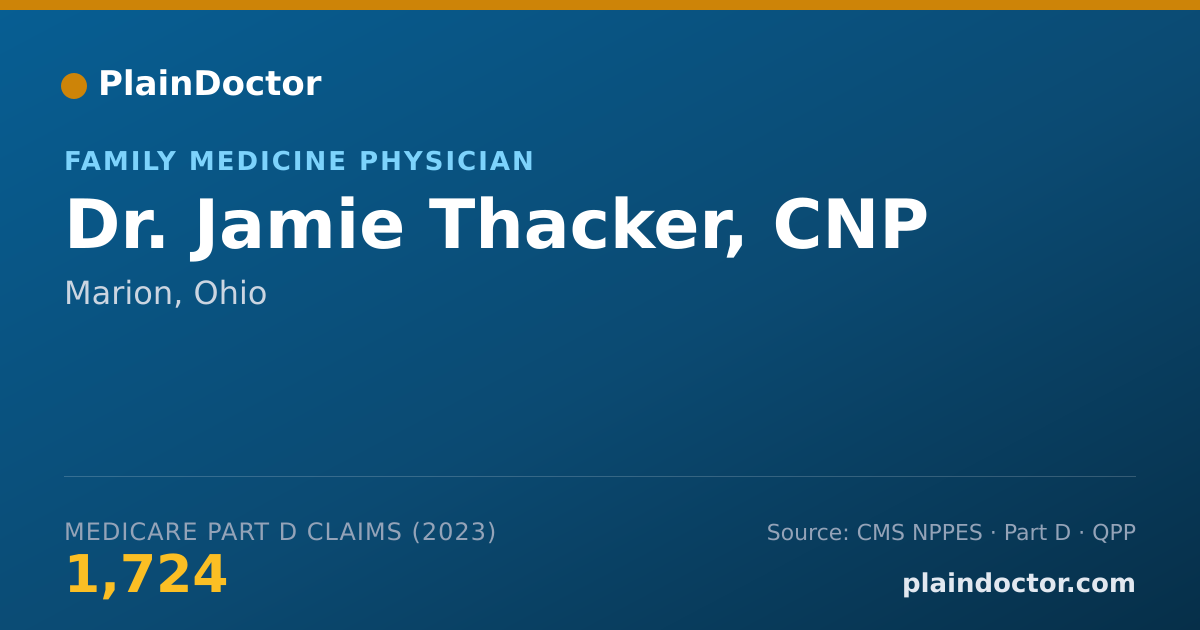 Shareable card for Jamie Thacker, CNP - Family Medicine Physician, Marion, OH