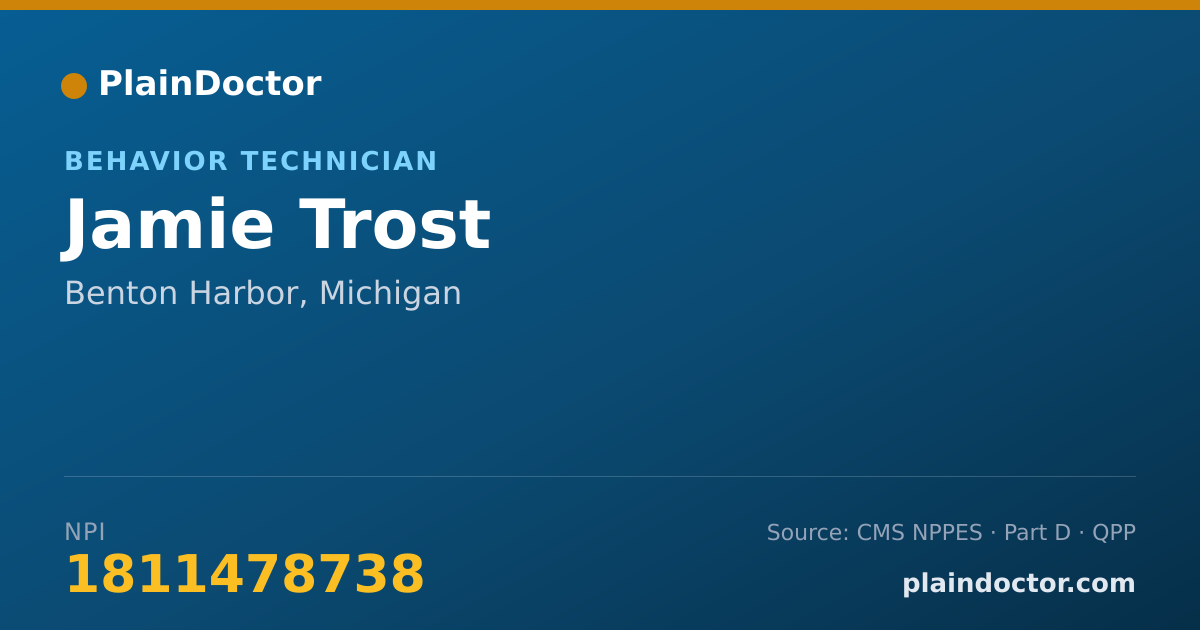 Shareable card for Jamie Trost - Behavior Technician, Benton Harbor, MI