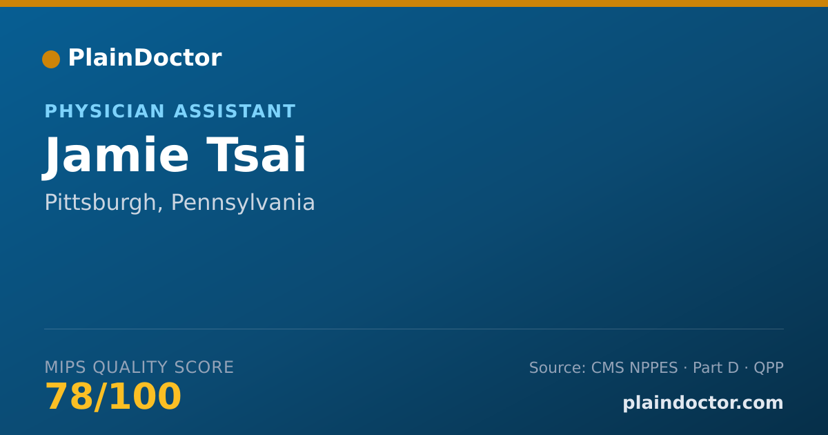 Shareable card for Jamie Tsai - Physician Assistant, Pittsburgh, PA
