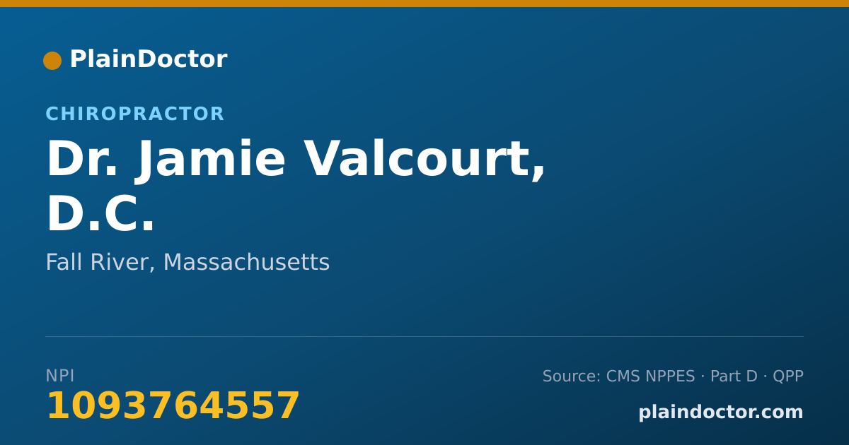 Shareable card for Jamie Valcourt, D.C. - Chiropractor, Fall River, MA