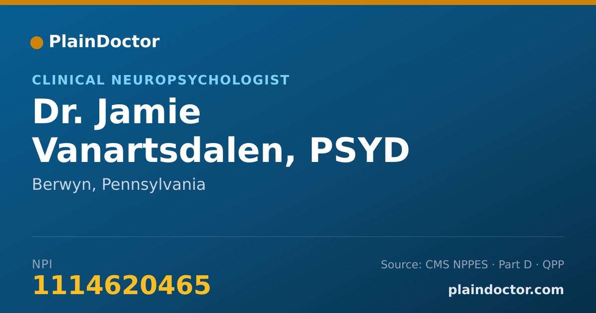 Shareable card for Jamie Vanartsdalen, PSYD - Clinical Neuropsychologist, Berwyn, PA