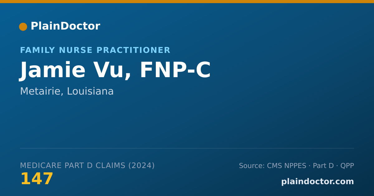 Shareable card for Jamie Vu, FNP-C - Family Nurse Practitioner, Metairie, LA