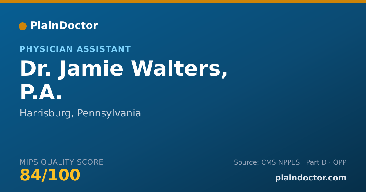 Shareable card for Jamie Walters, P.A. - Physician Assistant, Harrisburg, PA