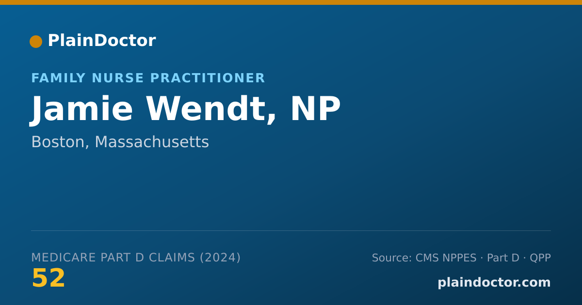 Shareable card for Jamie Wendt, NP - Family Nurse Practitioner, Boston, MA