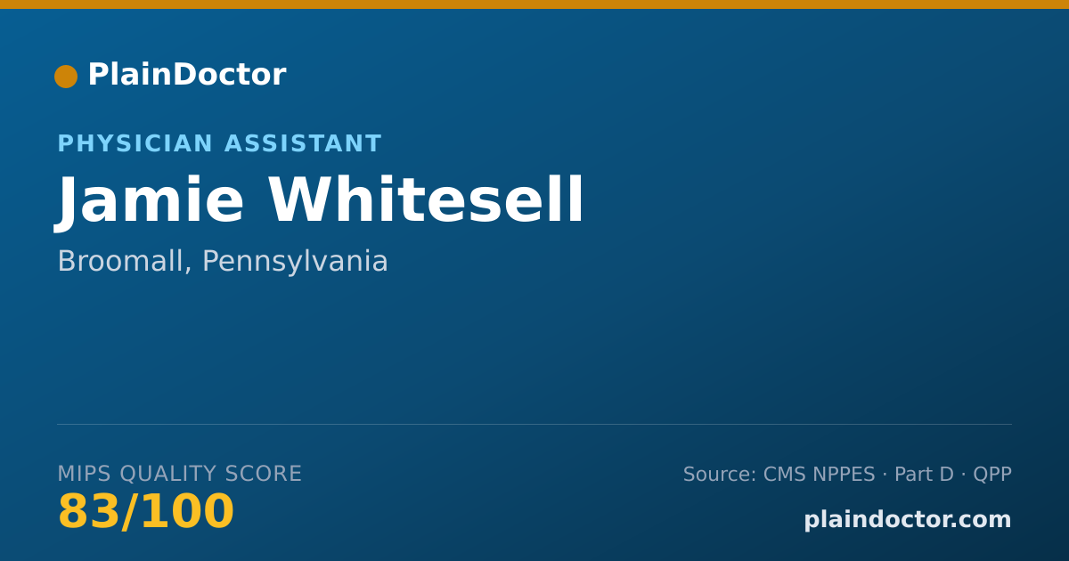 Shareable card for Jamie Whitesell - Physician Assistant, Broomall, PA