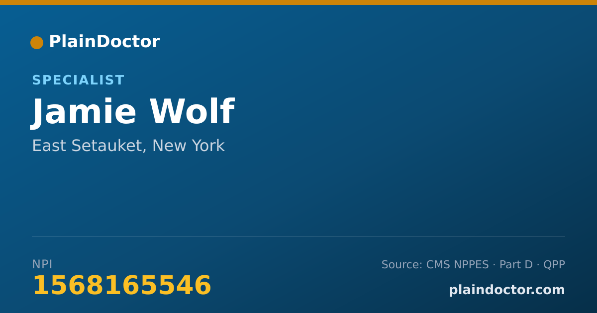 Shareable card for Jamie Wolf - Specialist, East Setauket, NY
