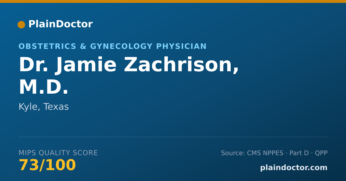 Shareable card for Jamie Zachrison, M.D. - Obstetrics & Gynecology Physician, Kyle, TX