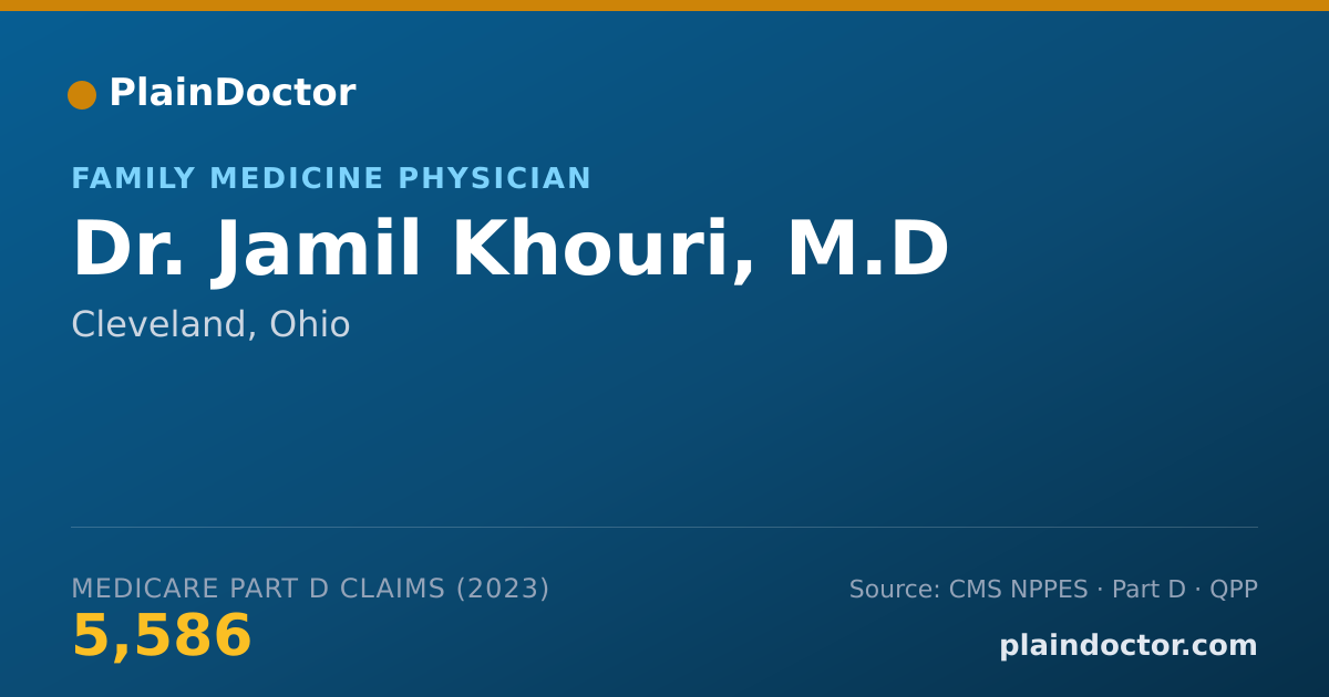 Shareable card for Jamil Khouri, M.D - Family Medicine Physician, Cleveland, OH