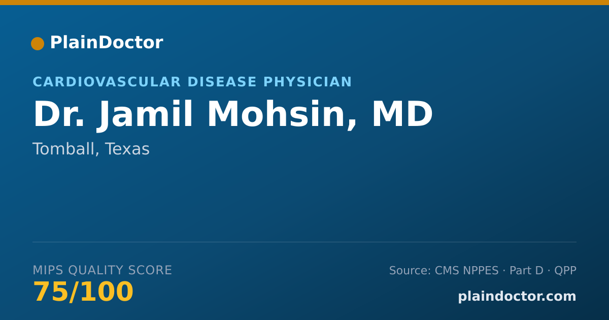Shareable card for Jamil Mohsin, MD - Cardiovascular Disease Physician, Tomball, TX