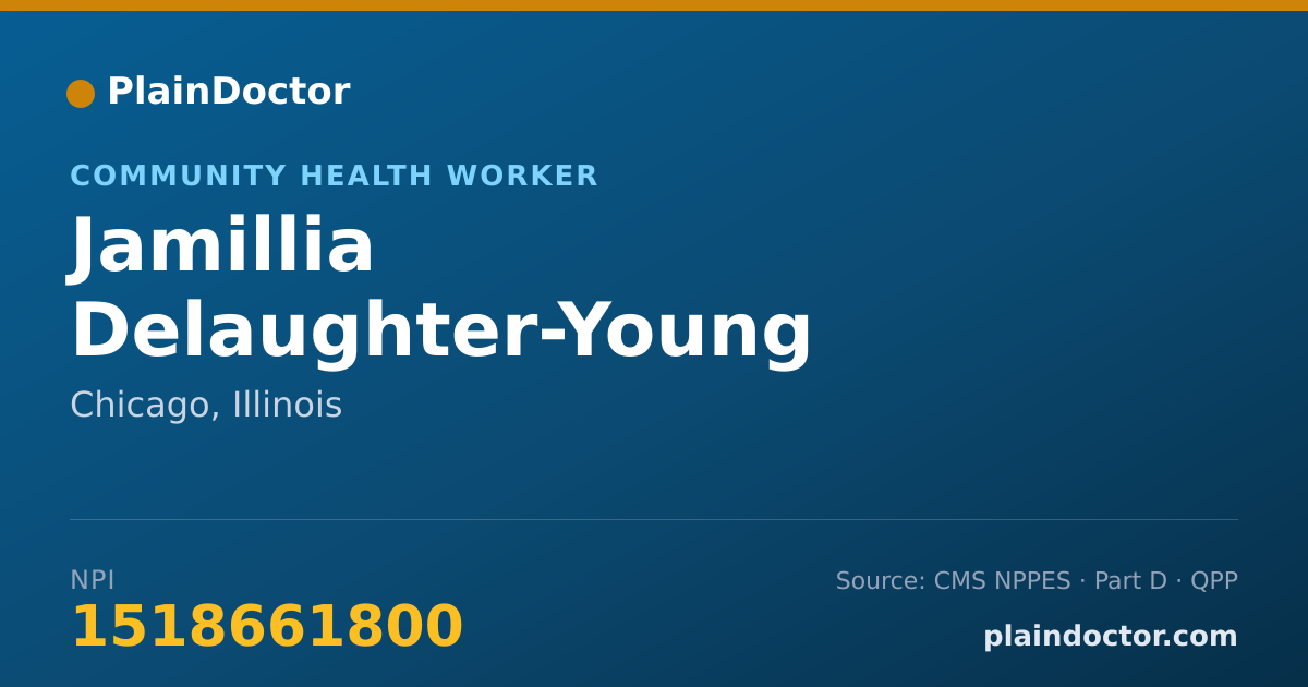 Shareable card for Jamillia Delaughter-Young - Community Health Worker, Chicago, IL