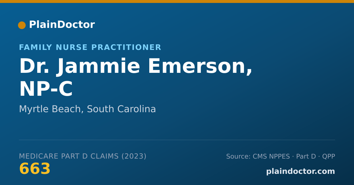 Shareable card for Jammie Emerson, NP-C - Family Nurse Practitioner, Myrtle Beach, SC