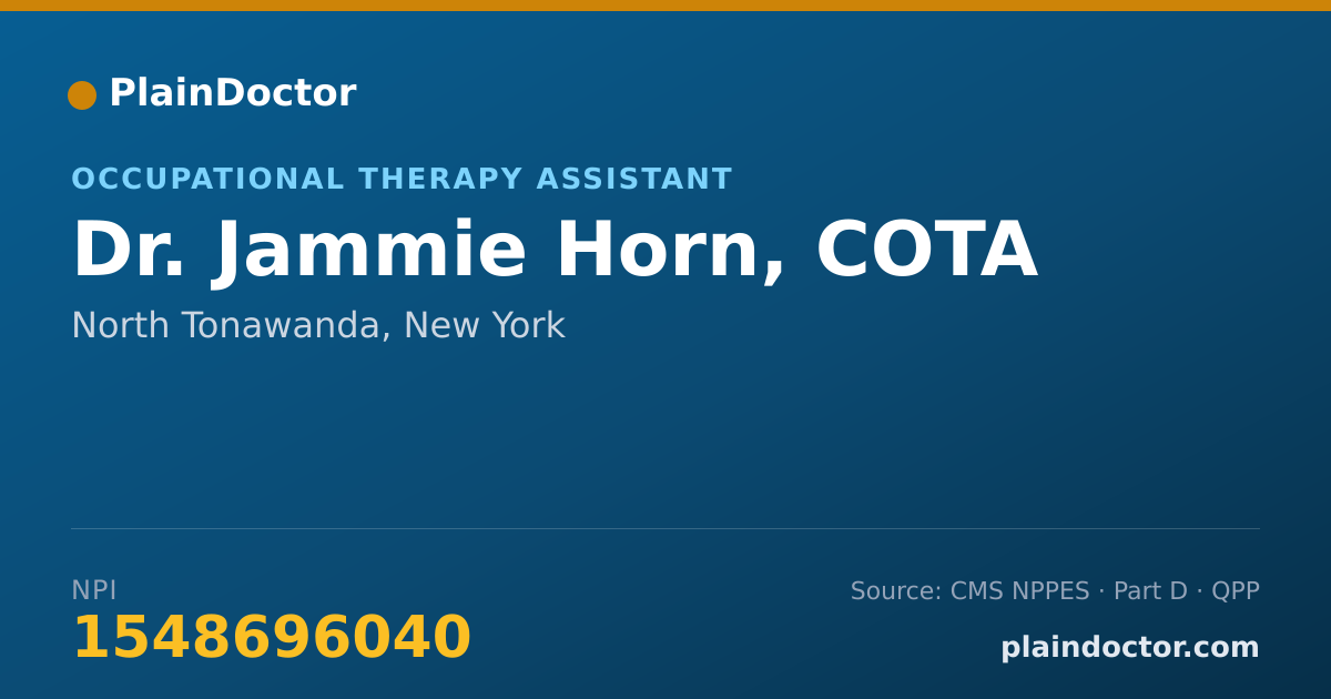 Shareable card for Jammie Horn, COTA - Occupational Therapy Assistant, North Tonawanda, NY