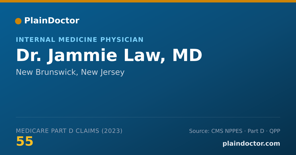 Shareable card for Jammie Law, MD - Internal Medicine Physician, New Brunswick, NJ