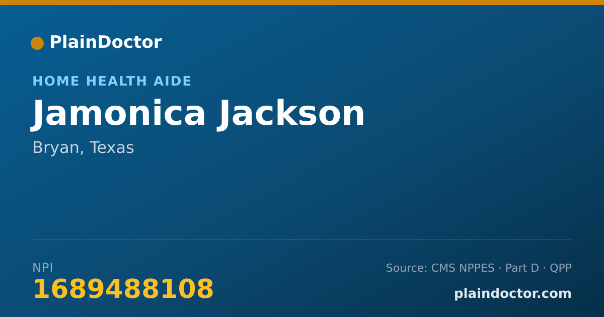 Shareable card for Jamonica Jackson - Home Health Aide, Bryan, TX