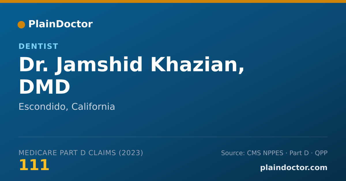 Shareable card for Jamshid Khazian, DMD - Dentist, Escondido, CA