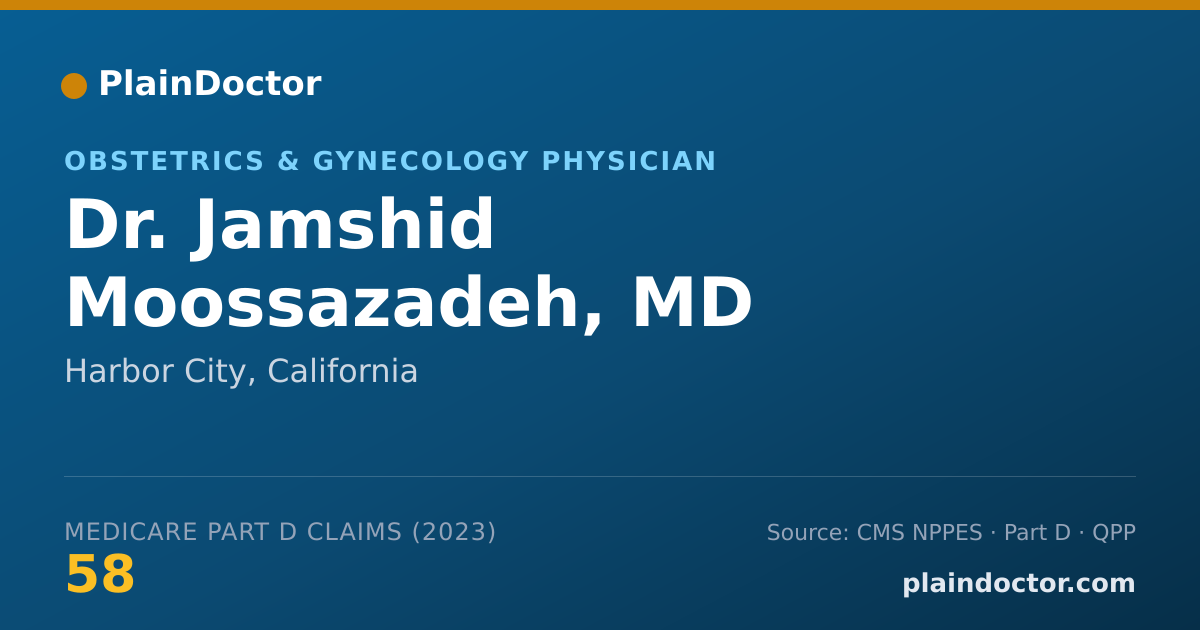 Shareable card for Jamshid Moossazadeh, MD - Obstetrics & Gynecology Physician, Harbor City, CA