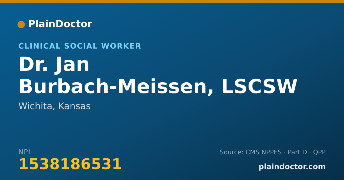Shareable card for Jan Burbach-Meissen, LSCSW - Clinical Social Worker, Wichita, KS