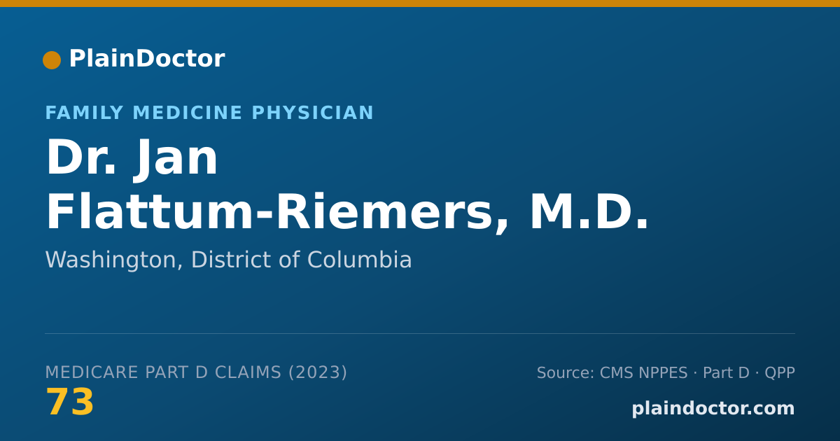 Shareable card for Jan Flattum-Riemers, M.D. - Family Medicine Physician, Washington, DC