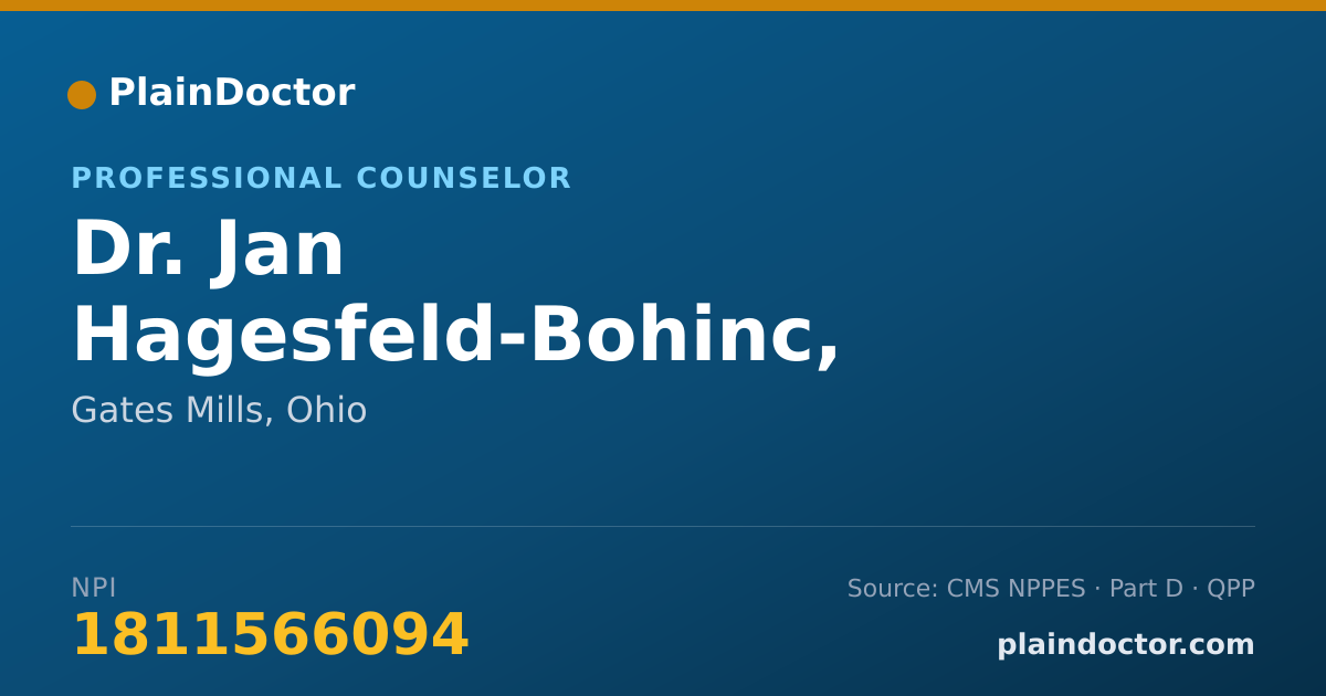 Shareable card for Jan Hagesfeld-Bohinc, LISW-S - Professional Counselor, Gates Mills, OH
